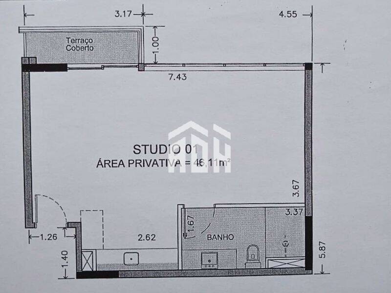 Apartamento à venda com 1 quarto, 46m² - Foto 7